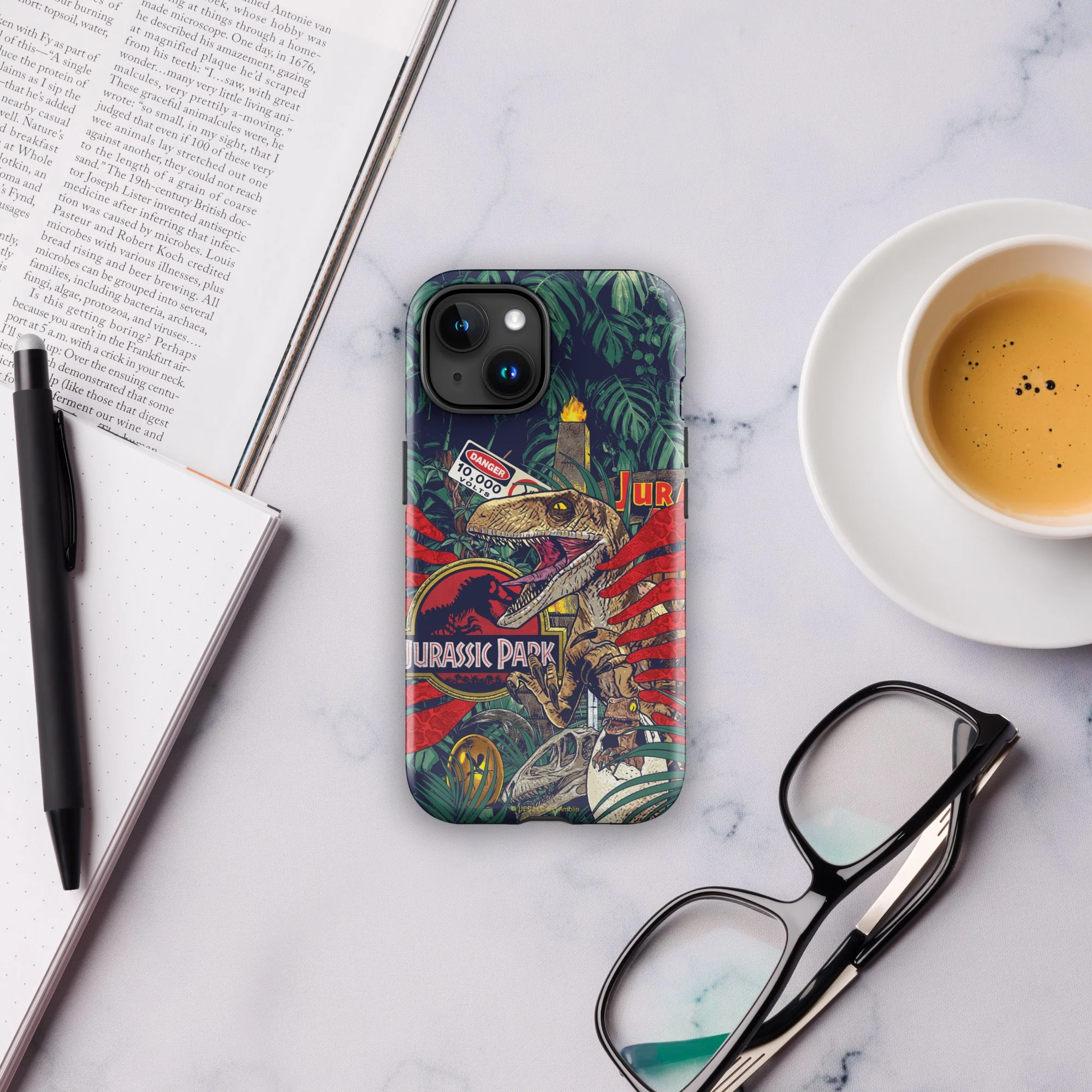 Jurassic Park Jungle Collage iPhone Tough Phone Case - Image 16