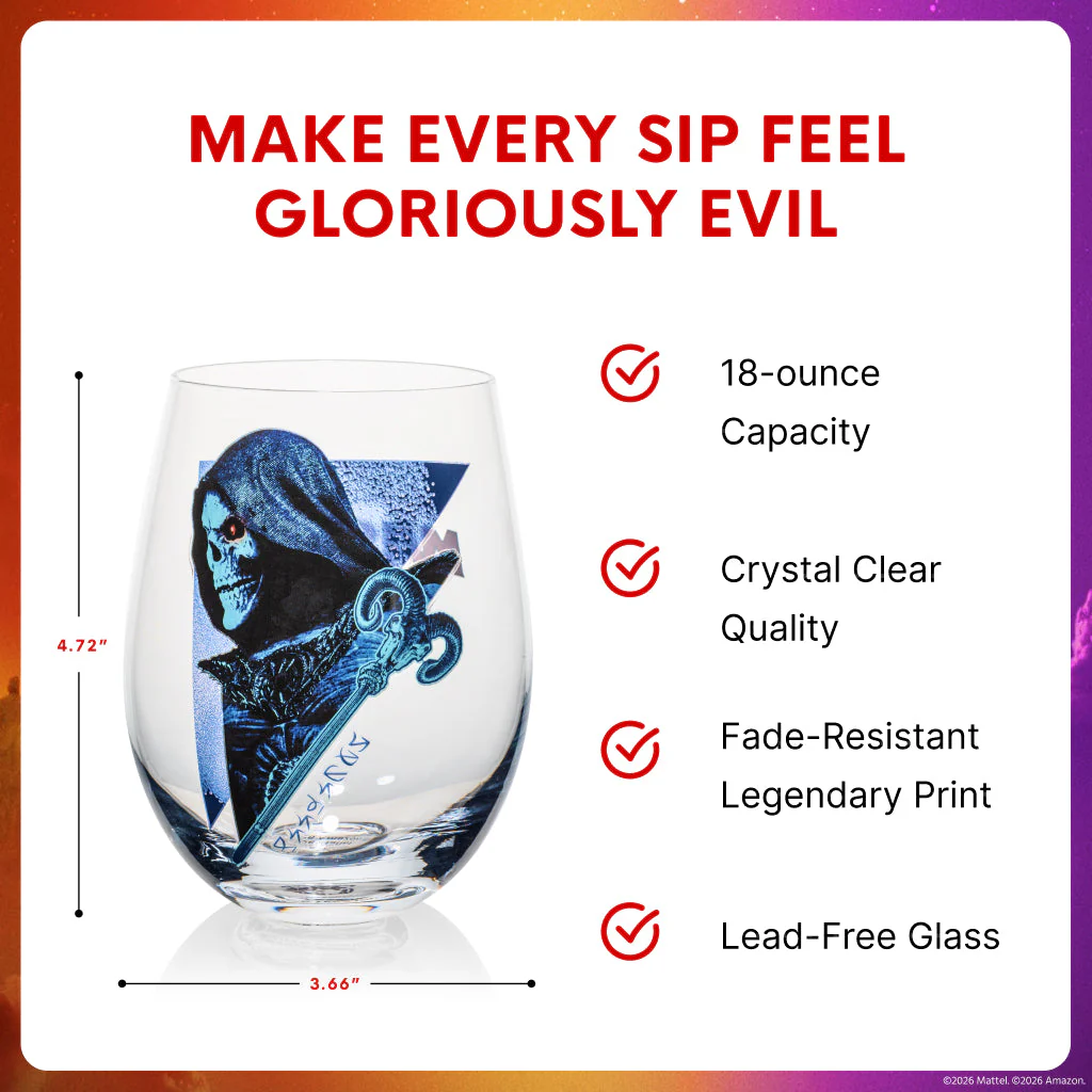 Masters of the Universe x Dragon Glassware 2026 Movie Skeletor Wine Glasses - Image 3