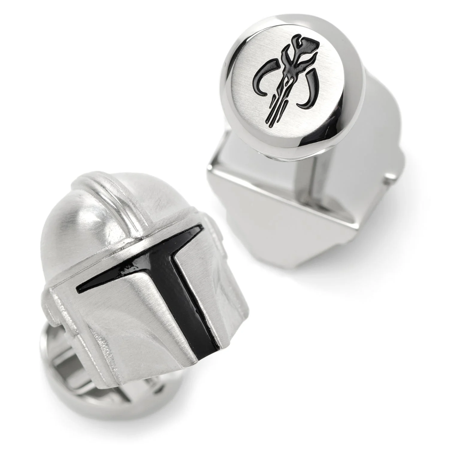 Star Wars The Mandalorian Helmet 3D Stainless Steel Cufflinks - Image 2
